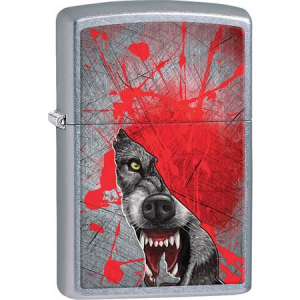Zippo 11844 Grunge Howling Wolf Street Chrome Windproff Lighter