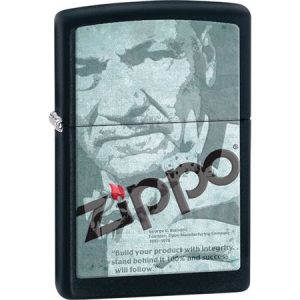 Zippo 28300 Zippo Depot Logo with Black Matte Finish