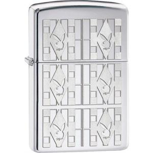 Zippo 28624 Playboy Triangles Lighter with High Polish Chrome Finish