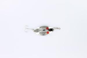 Dardevle Red Eye Spinning Wiggler Spoon, 2in, 1/4oz, Nickel, 8422