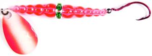 Mack's Lure Wedding Ring UV Spinner, Number 6 Hook, 48in Leader Silver/Orange Blade/Flo Orange Bead, 8801