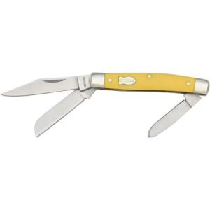 Schrade Knives 34OTY Old Timer Middleman Pocket Knife with Smooth Yellow Delrin Handle