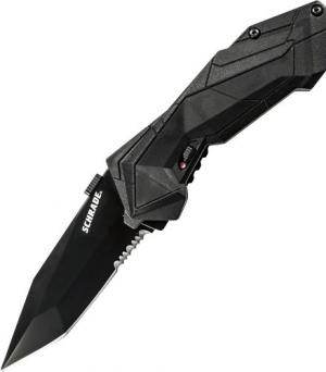 Schrade SCHA3BS 7.3in High Carbon S.S. Assisted Opening Folding Knife with 2.9in Tanto Blade and Aluminum Handle for Outdoor Survival, Tactical and EDC SCHA3BS