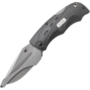 Schrade 2145OT Copperhead Swing Gut Lockback Folding Pocket Knife with Black Snake Skin Textured Rubberized Handles SCH2145OT