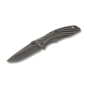 Schrade Framelock with Gray Titanium Handle and D2 Tool Steel 3.625" Drop Point Plain Edge Blade Model SCH602TI SCH602TI