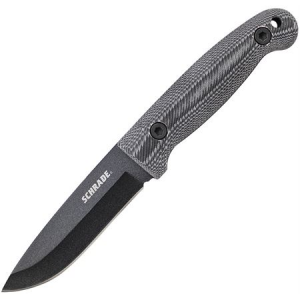 Schrade Knives F56LM Frontier Ferro ROD Fixed Black Finish Blade Knife with Black Micarta Handle 044356228619