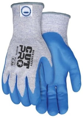 MCR Safety Cut Pro 10 Gauge Dyneema Diamond Technology/Steel Shell Cut Resistant Work Gloves, Nitrile Foam Coated Palm and Fingertips, Blue/Blue, Medium, 9672DT5M 9672DT5M