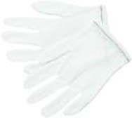 MCR Safety White Inspectors Gloves, Reversible and Hemmed, 100% Nylon, Low Lint, Straight Thumb, White, Medium, 8700M