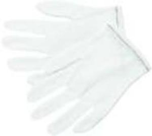 MCR Safety White Inspectors Gloves, Reversible and Hemmed, 100% Nylon, Low Lint, Straight Thumb, White, Large, 8700L