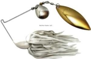 21C - Humdinger Spinnerbait, Gold Colorado Blade/Nickel Willow Blade, 4/0  Hook, White Skirt, 3/8oz, 21-C 045494101031