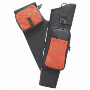 Neet Nt-2100 Leather Target Quiver Black With Orange Pockets RH 1160 