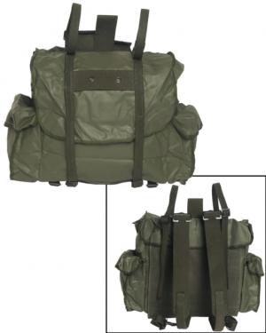 Military Surplus Belgium Vinyl Rucksack Used, Olive Drab, Small, 91403510