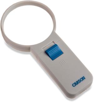 Carson Illuminated Handheld Magnifier, 4x Power, 3in Aspheric LED Lighted, Ivory/Blue, Small, SV-40