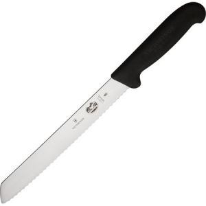 Swiss Army 40549 Victorinox Serrated 8 Inch Slant Tip Blade Bread Knife with Black Fibrox Handle