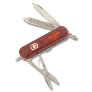 Victorinox Signature Lite 2.313" with Translucent Ruby Composition Handle and Stainless Steel Blade and Tools Model 57187