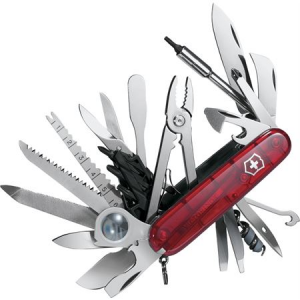 Swiss Army Knives 53504 XLT Swiss Champ Pocket Knife with Ruby Translucent Handle
