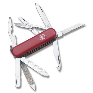 Victorinox Swiss Army MiniChamp 2.313 with Red Composition Handle and Stainless Steel Blades and Tools Model 53973