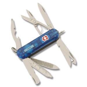 Victorinox Swiss Army Midnite MiniChamp 2.313" with Translucent Sapphire Composition Handle and Stainless Steel Blades and Tools Model 53979
