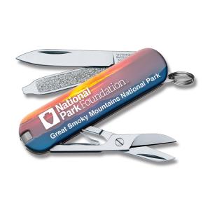Victorinox Classic SD Great Smoky Mountains Edition 2.25" with Composition Handles and Stainless Steel Plain Edge Blades Model 55365