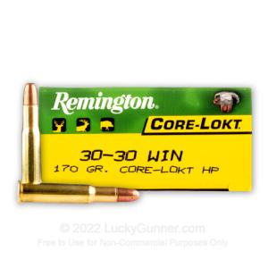 30-30 - 170 gr HP - Remington Core-Lokt - 200 Rounds 047700054216
