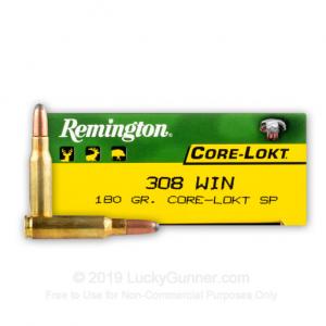 308 - 180 gr SP - Remington Core-Lokt - 200 Rounds R308W2