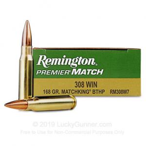 308 - 168 gr - MatchKing BTHP - Remington Premier - 200 Rounds RM308W7