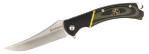 Remington Cutlery Hunter Trailing Point Fixed Blade Knife, 4in Closed Length, Stainless Steel Blade, G10 Handle, Green/Black, 15632 15632
