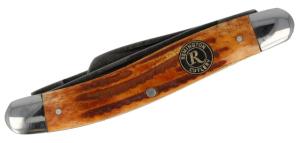 Remington Cutlery Back Woods Stockman Folding Knife, 3.5in Closed Length, Stone-Washed Steel Blade, Bone Handle, 15643 047700156439
