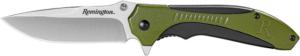 Remington Sportsman 4.5in Folding Knife, OD Green/Black Molded Handle, 15672