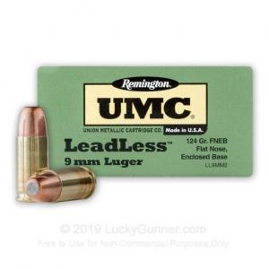9mm - 124 Grain FNEB - Leadless -  Remington UMC - 500 Rounds LL9MM2