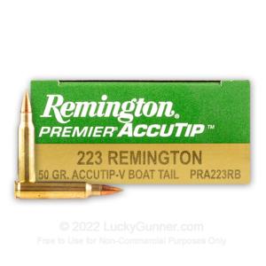 223 Rem - 50 Grain AccuTip-V - Remington Premier AccuTip - 200 Rounds PRA223RB