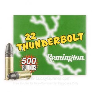 22 LR - 40 gr LRN - Remington Thunderbolt- 5000 Rounds 047700481913