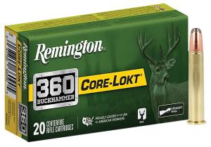 Remington Ammunition R27742 360 Buckhammer 180 gr Soft Point Core-Lokt (SPCL) 20 Bx/10 Cs R27742