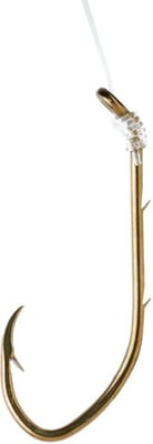 Eagle Claw Pro-V Bend Baitholder Snelled Hook, 2 Sliced Shank, Down Eye, Bronze, Size 2/0, 6 per Pack, 138H-2/0 047708774550