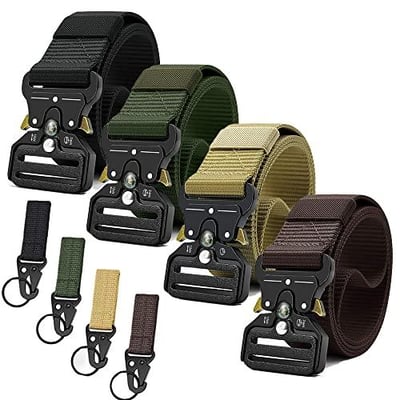 4 Pack YOORAN Tactical Compass Military Web Belt, Heavy-Duty Quick-Release Metal Buckle Riggers Belt - $18.90 (coupon price) Tactical Belts