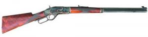 Navy Arms 1873 Winchester Rifle, Lever Action, 45LC, 24.25" Octagon Barrel, Color Case Hardened Finish, Fully Checkered Grade 1 American Walnut Stock and Forend, Straight Grip, 13Rd, Genuine Marble's Semi-Buckhorn Rear and Gold Bead Front Sights NTW732445