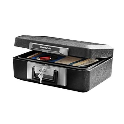 SentrySafe Fireproof Safe Box with Key Lock, Chest Safe with Carrying Handle 0.25 Cubic Feet, 6.3 x 15.3 x 12.1 Inches 1160