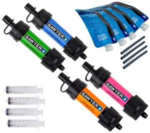 Sawyer Products SP124 Mini Water Filtration System, Gift 4-Pack, Multi-Color 050716001242