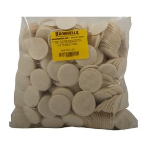 Really Heavy Duty Square 100% Cotton Patches - Heavy Duty Cotton Round Patches,1.125''''/.25-.284 Cal, 1000 Pk 
