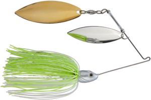 Strike King Tour Grade Spinnerbait, Double Willow, Chartreuse/White, 3/8oz, TGSB38WW-203 051034259568