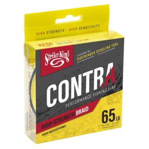 Strike King Contra Braid 150yd Line, Hi-Vis Yellow, 65lb, LPB150-65Y