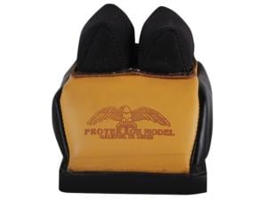 Protektor Deluxe Double Stitched Mid-Ear Rear Shooting Rest Bag with Heavy Doughnut Bottom Leather and Cordura Black and Yellow Filled - 419673