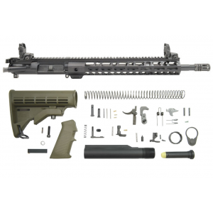 BLEM PSA 16" 5.56 NATO 1/7 Mid-Length Nitride 13.5" Lightweight M-Lok Classic Rifle Kit w/MBUS Sight Set, ODG 051655110570