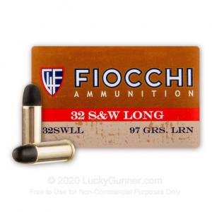 32 S&W Long - 97 Grain LRN - Fiocchi - 1000 Rounds 32SWLL