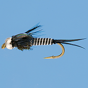 Umpqua Copper John - Zebra - Per 3 - Black 052857263206