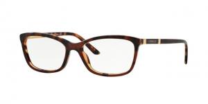 Versace VE3186 Single Vision Prescription Eyeglasses 5077-52 - Amber Havana/havana Frame VE3186507752