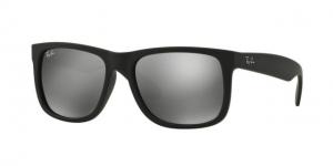Ray-Ban RB4165 Sunglasses 622/6G-51 - Rubber Black Frame, Grey Mirror Silver Lenses