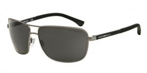 Armani EA2033 Sunglasses 313087-64 - Gunmetal Rubber Frame, Grey Lenses