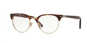 Persol PO8129V Single Vision Prescription Eyeglasses 24-48 - Havana Frame