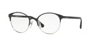 Vogue VO4011 Single Vision Prescription Eyeglasses 352-49 - Black/Silver Frame